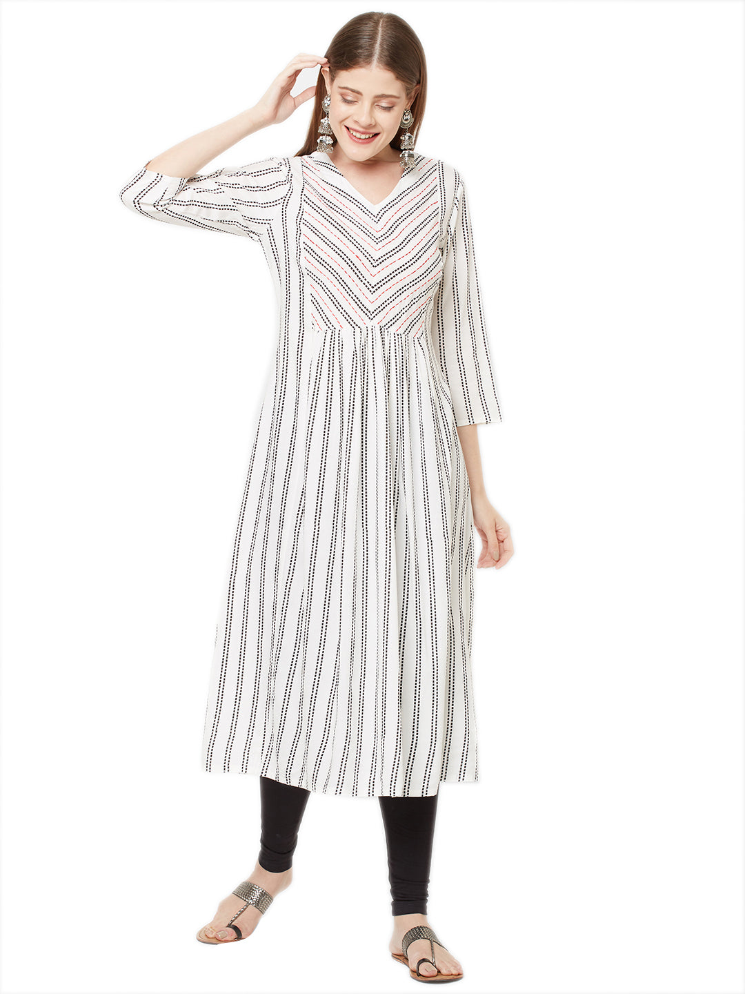 a line tunic dress Sitayya Women's Black Stitch Striped A-line White SIZE:10US/43EU 12 US sizes global-description_tag-The ultimate knitted dress Elliette exudes modern sophistication with a sixties spirit. The turtleneck is cosy yet elegant and the subtle volume in the sleeves adds a playful detail to this minimalist style. It comes with a built-in FDDMis Toddler Girls Christmas