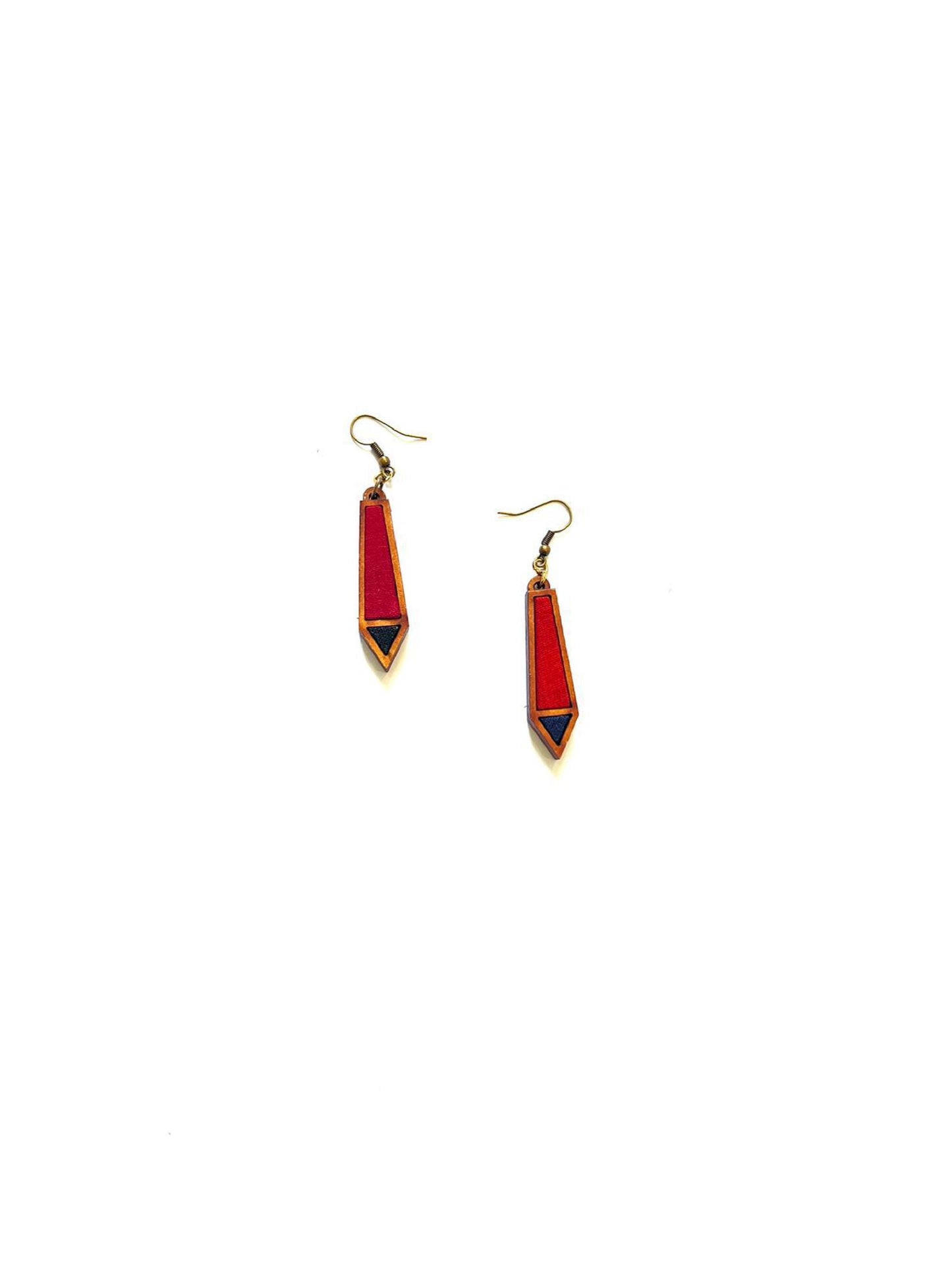 Colorful Tribal Inspired Wooden Earrings | Basic View