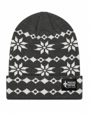Macho Genie Men’s Nordic Knitted Beanie Cap - Grey