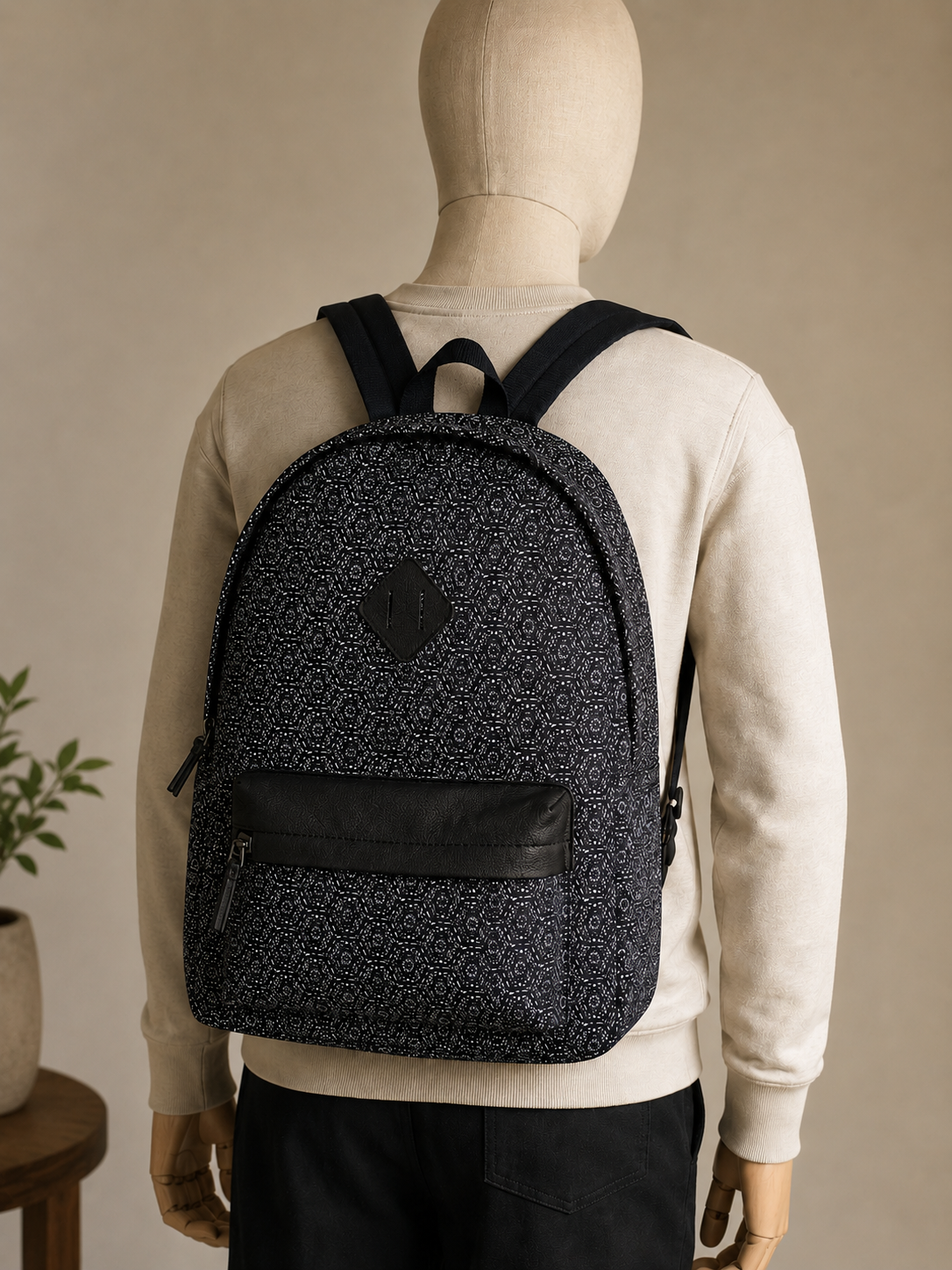 Macho Genie GeoPrint Travel Backpack for Men