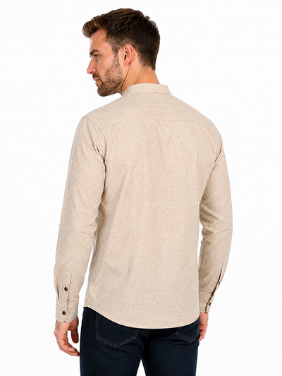 In-Sattva Men's Double-Breasted Pullover Sattva-Collar Henley Style Kurta Tunic; Espresso Brown