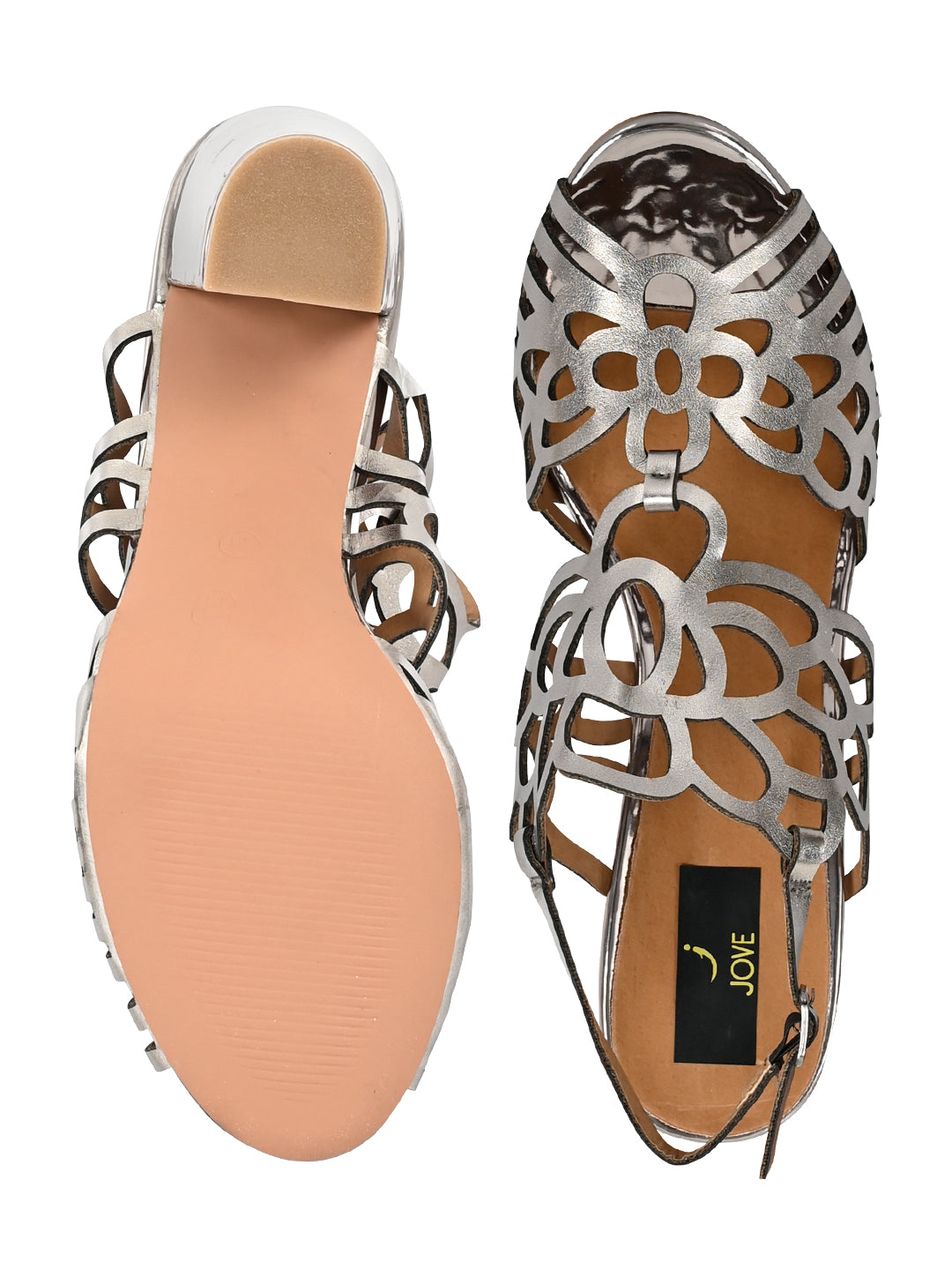 Jove Women's Strappy Sandals Gunmetal