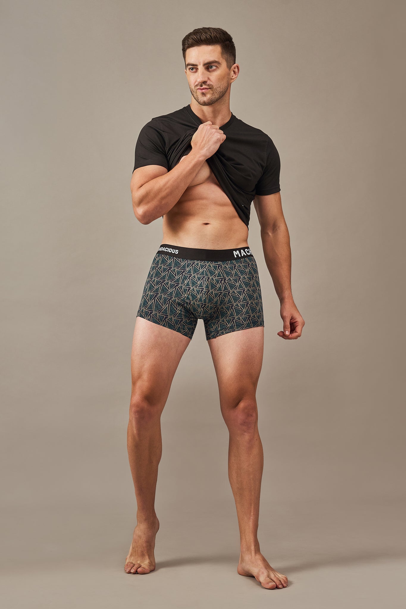 Men's Essentials - Vibrant Vibes Patterned Modal Trunks - Ocean Mist