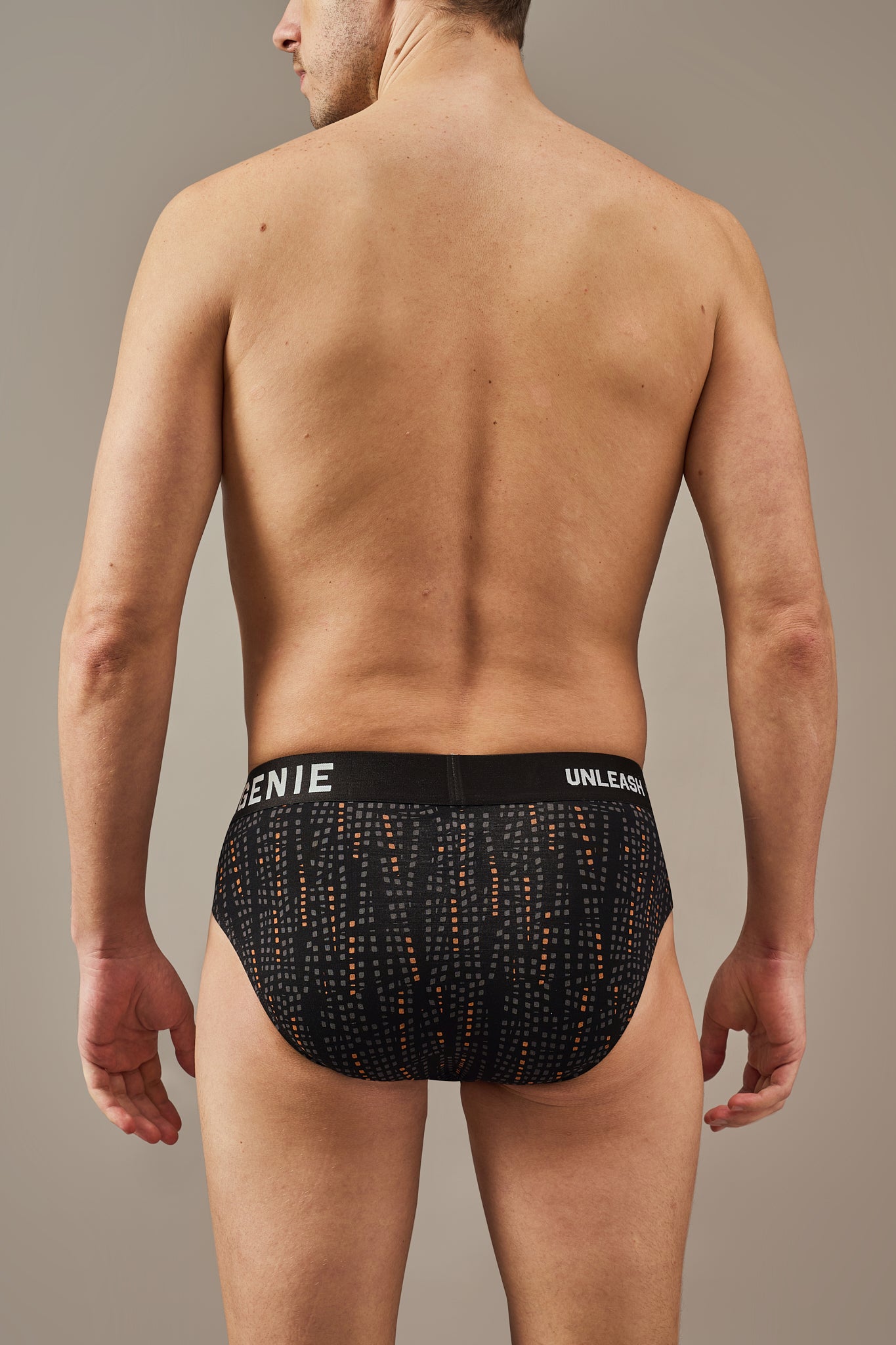 Men's Essentials - Vibrant Vibes Patterned Modal Briefs - Charcoal Black