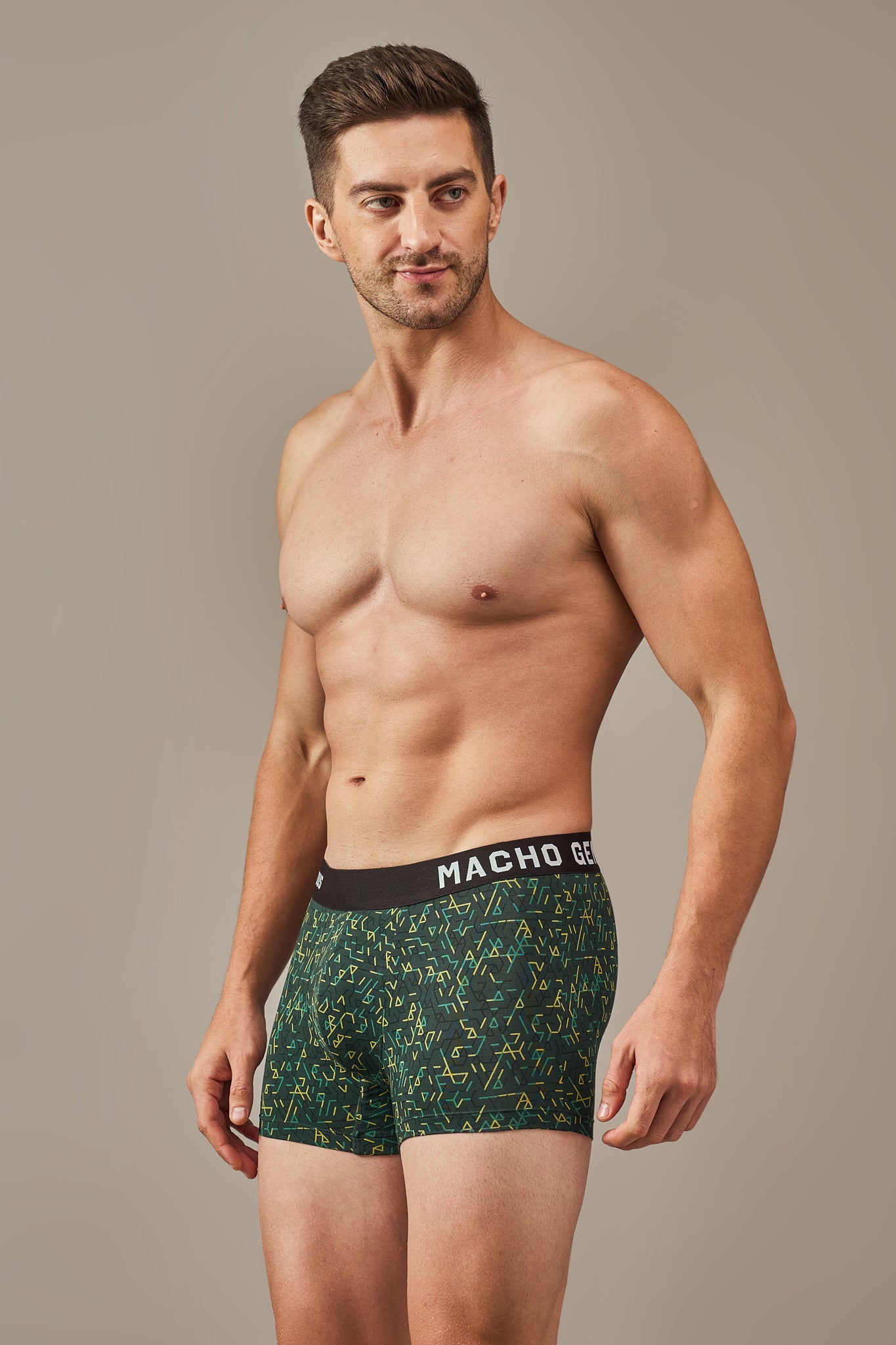 Men's Essentials - Vibrant Vibes Patterned Modal Trunks - Pine Green