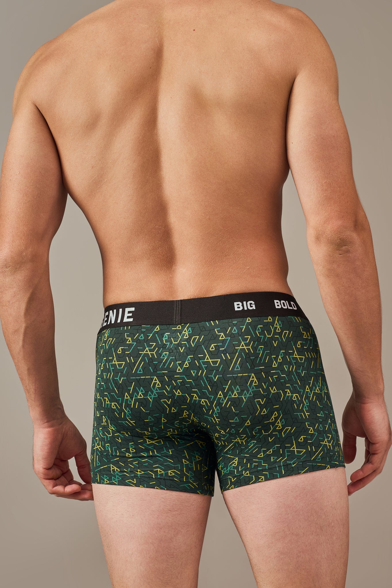 Men's Essentials - Vibrant Vibes Patterned Modal Trunks - Pine Green