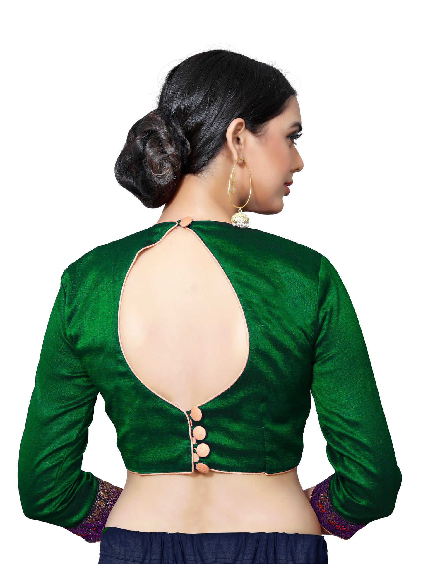 In-Sattva Women's Silk Lace Halter Neck Blouse; Imperial Green