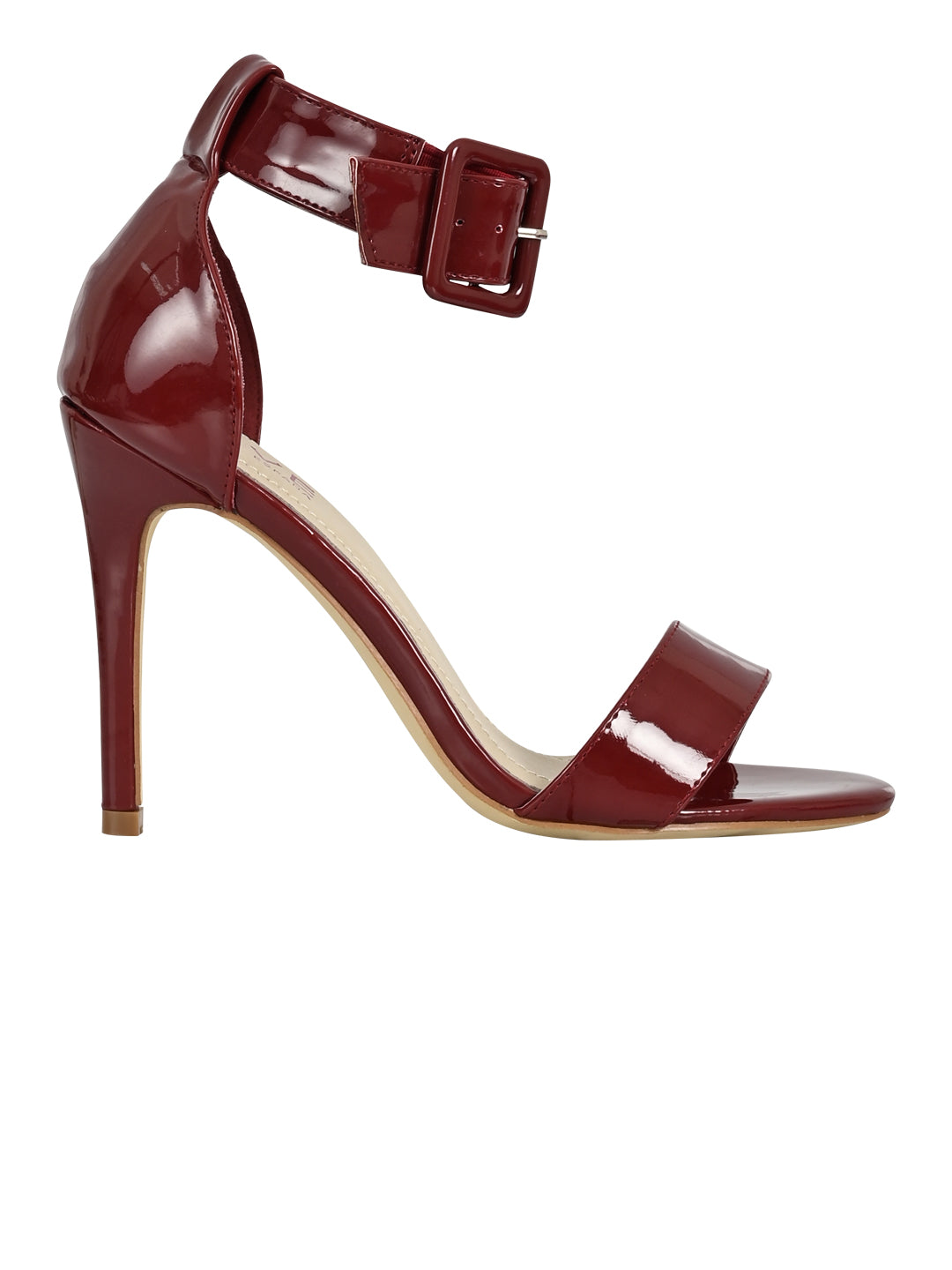 Jove Women's Ankle Strap Stilettos Maroon