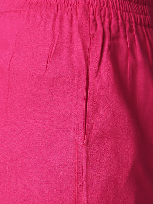 Ethnicity Handcrafted Fuchsia Palazzo Pants with Pockets