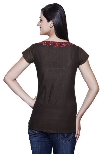 Akkriti Women's Powerloom Printed Neck Band Kurti ÌÎÌ_Ì´åÇÌÎÌ__ÌÎÌ_ÌÎ_ÌÎÌ_Ì´åÌÎÌ_ÌÎ_ÌÎÌ_Ì´å« Olive Back
