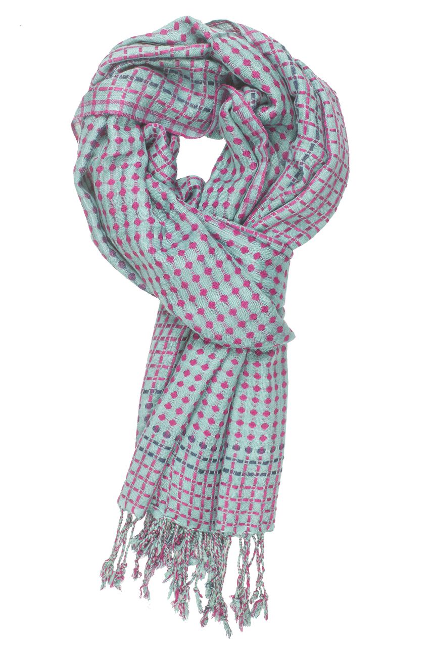In-Sattva Colors - Vertical & Horizontal Stripe Multi Color Scarf Stole, Aqua