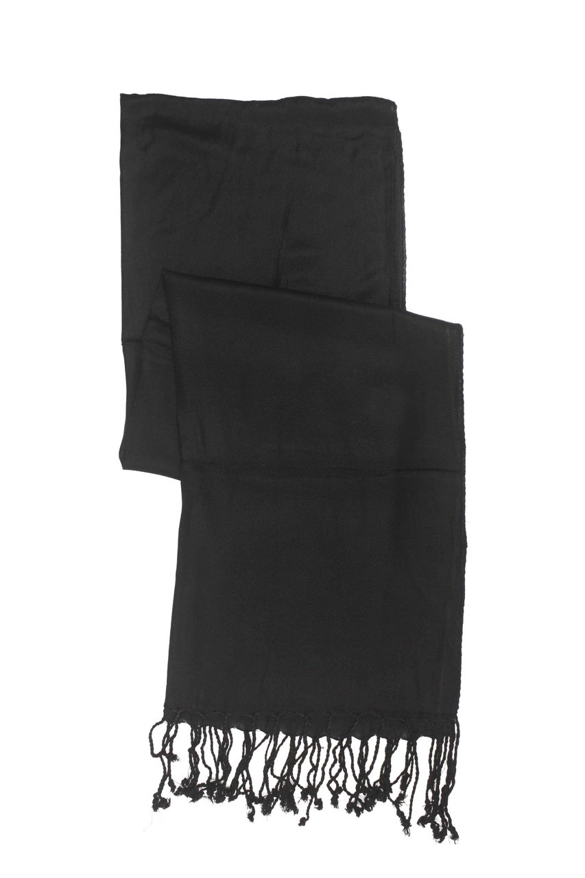 In-Sattva Colors - Soft and Elegant Solid Color Scarf Stole - Black