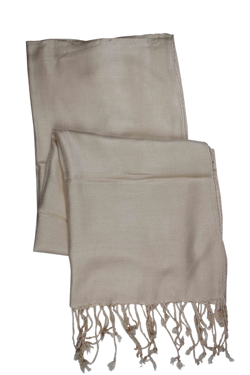 In-Sattva Colors - Soft and Elegant Solid Color Scarf Stole - Ecru