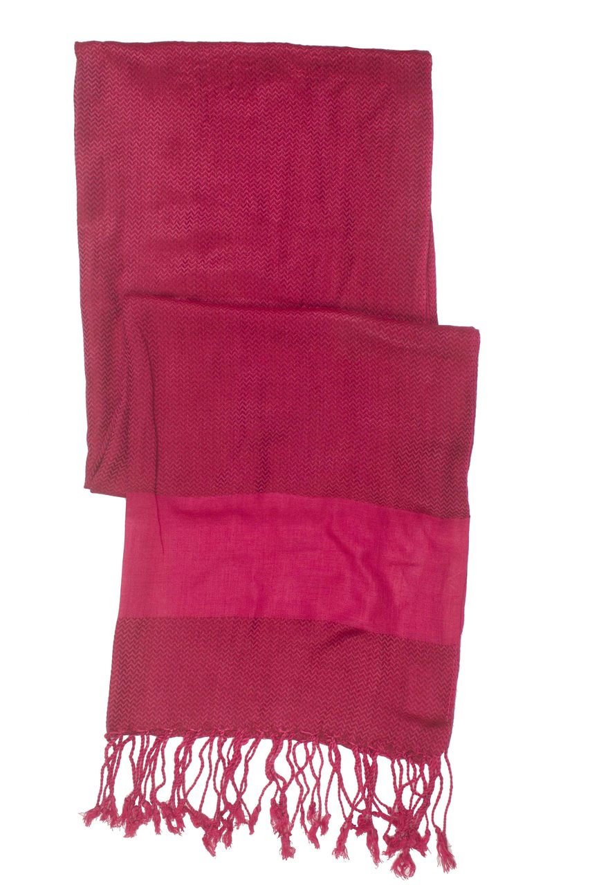 In-Sattva Colors - Two tone Horizontal Stripes Scarf Stole - Fuschia