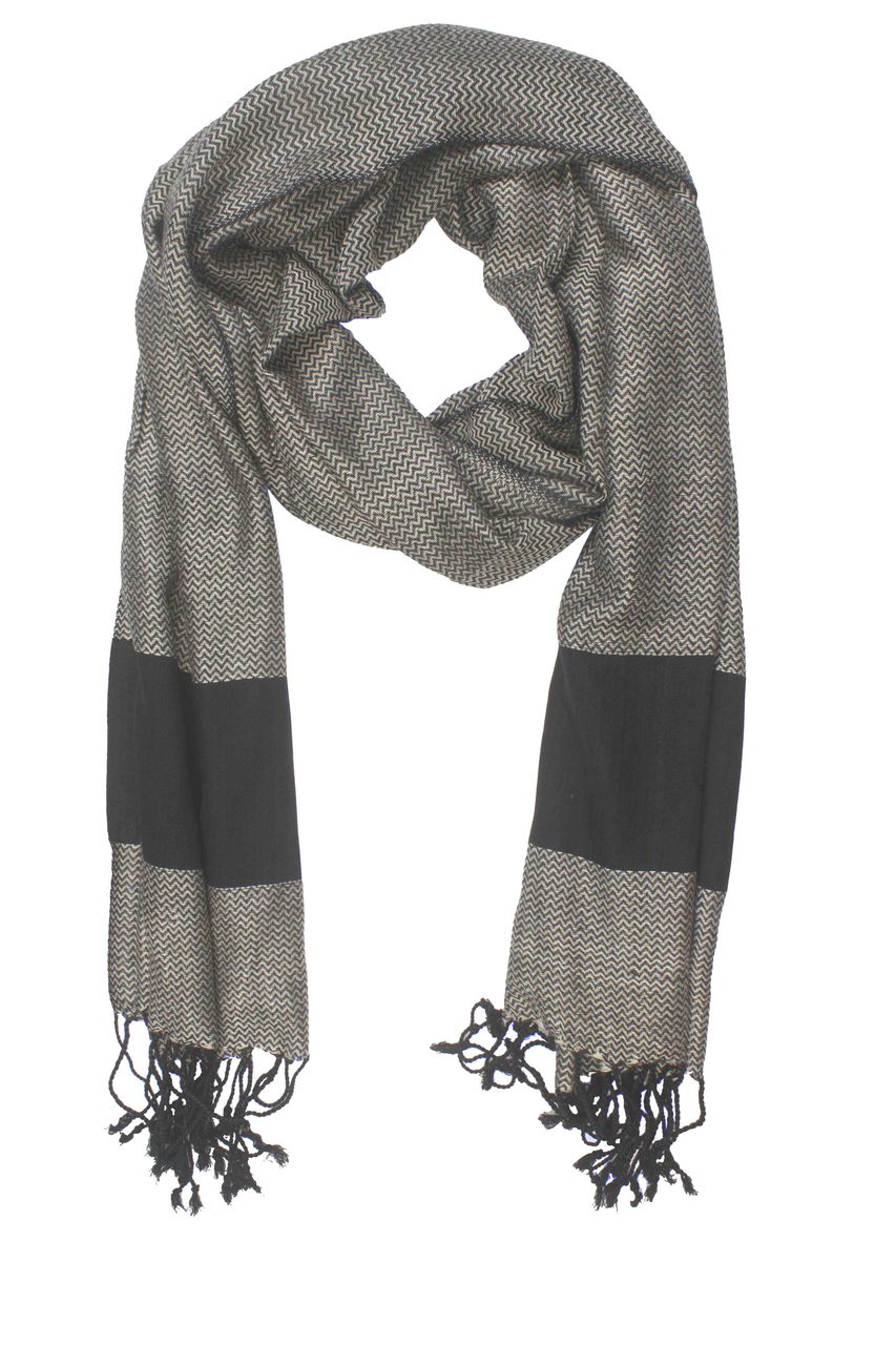 In-Sattva Colors - Two tone Horizontal Stripes Scarf Stole ÛÒ Grey