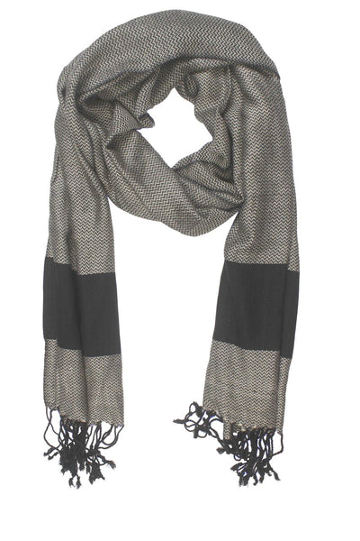 In-Sattva Colors - Two tone Horizontal Stripes Scarf Stole ÛÒ Grey
