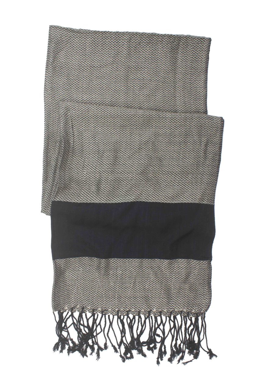 In-Sattva Colors - Two tone Horizontal Stripes Scarf Stole ÛÒ Grey