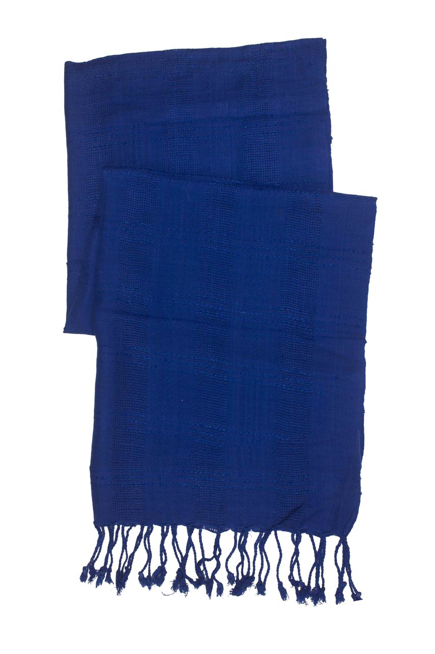 In-Sattva Colors - Woven Checkered Print Solid Color Scarf Stole ÛÒ Blue