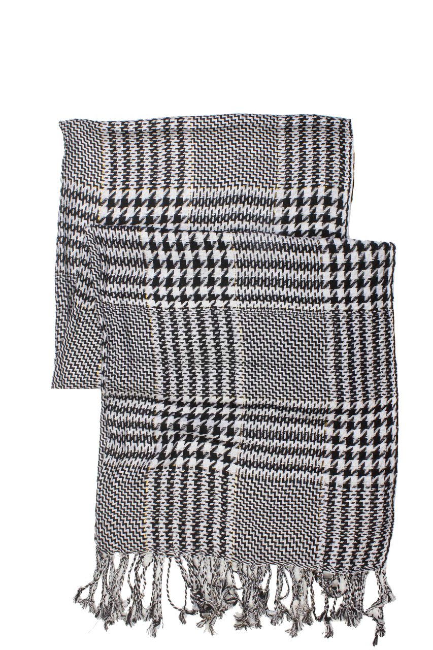 In-Sattva Colors - Checkered Houndstooth Scarf Stole ÛÒ White