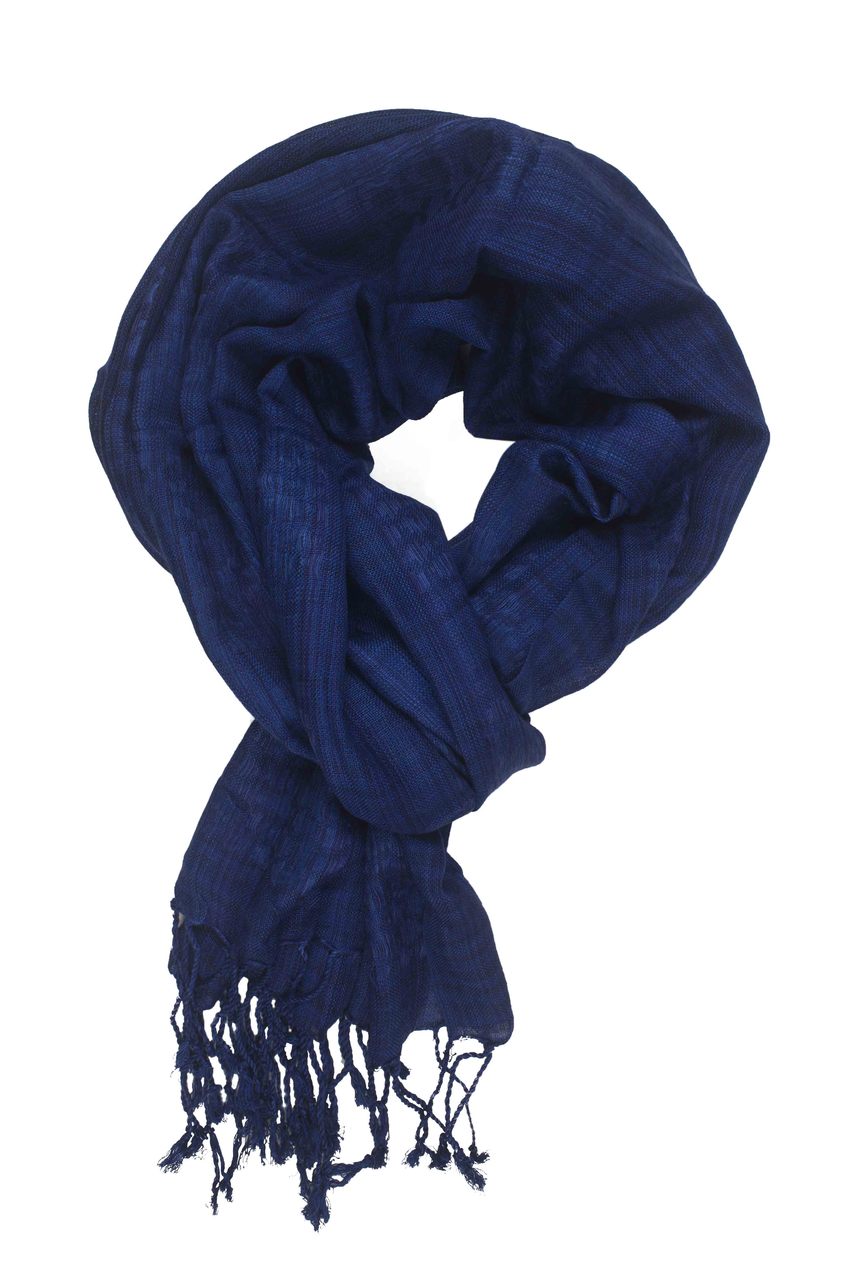 In-Sattva Colors - Checkered Print Scarf Stole - Blue