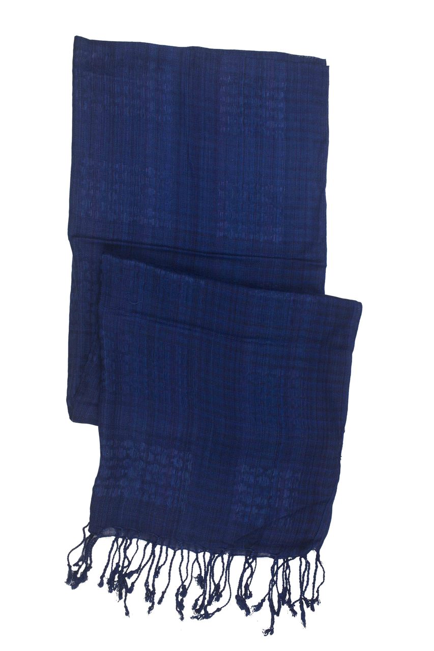 In-Sattva Colors - Checkered Print Scarf Stole - Blue
