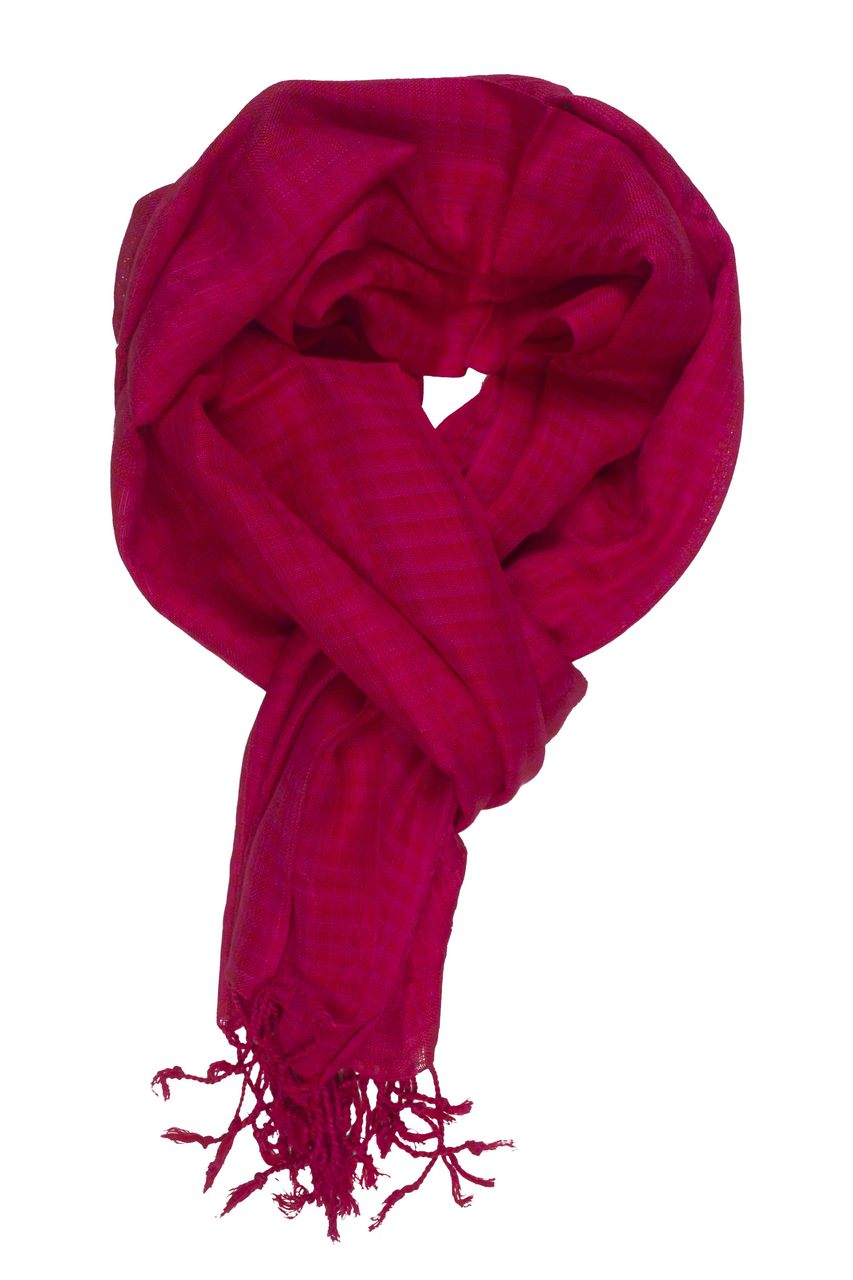 In-Sattva Colors - Checkered Print Scarf Stole - Red