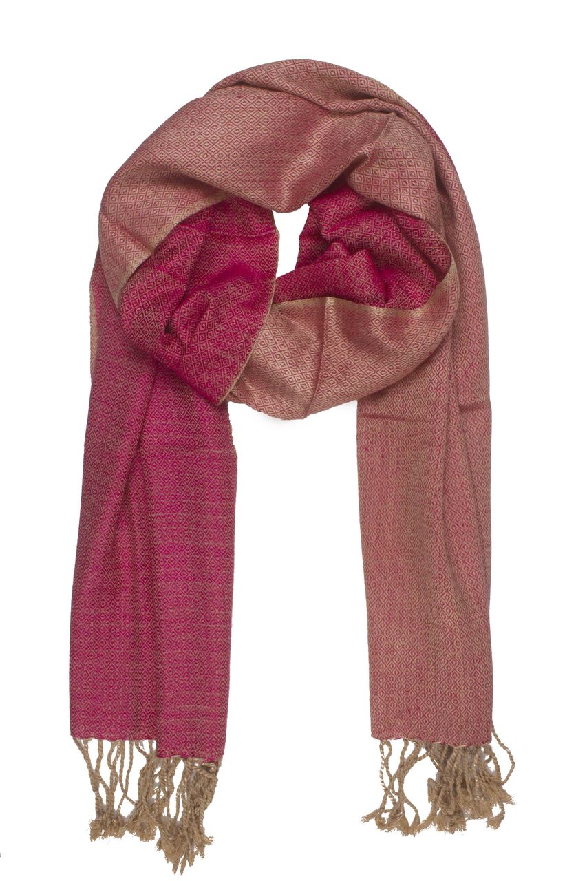 In-Sattva Colors - Elegant Petite Diamond Print Scarf Stole - Pink