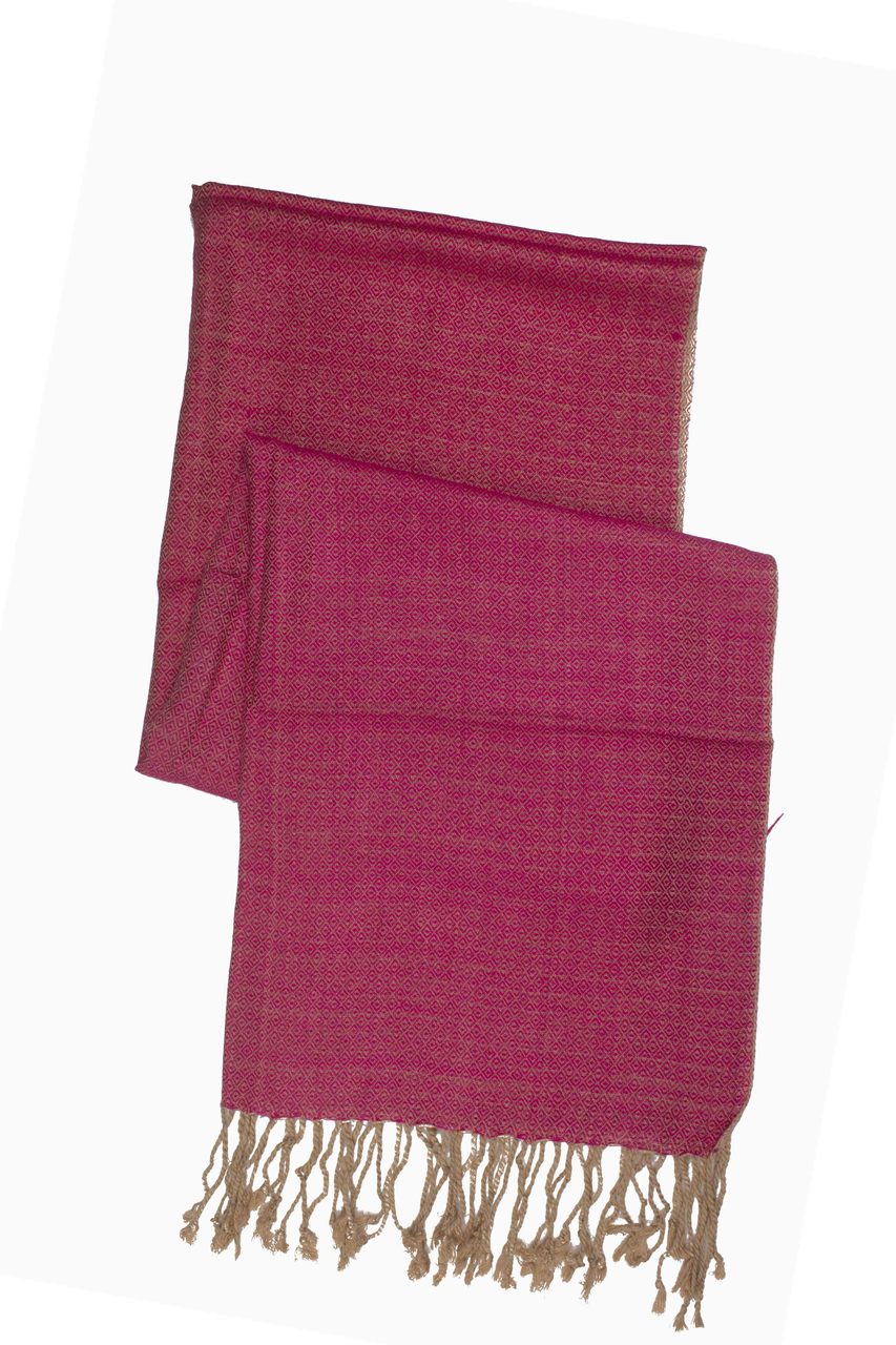 In-Sattva Colors - Elegant Petite Diamond Print Scarf Stole - Pink