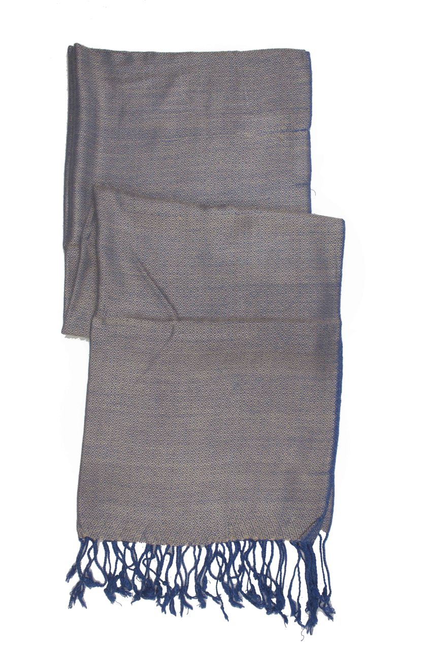 In-Sattva Colors - Elegant Petite Diamond Print Scarf Stole - Dazzling Blue