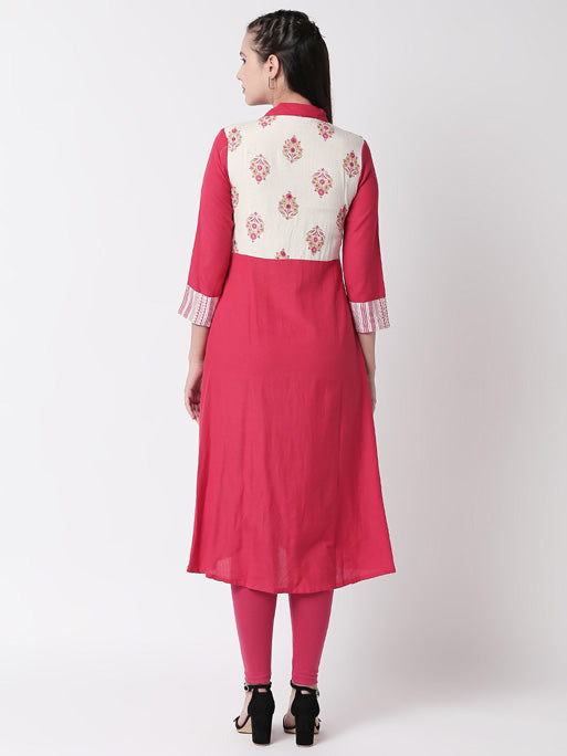 Ethnicity Handmade Collared dress with Functional Button-Down Placket