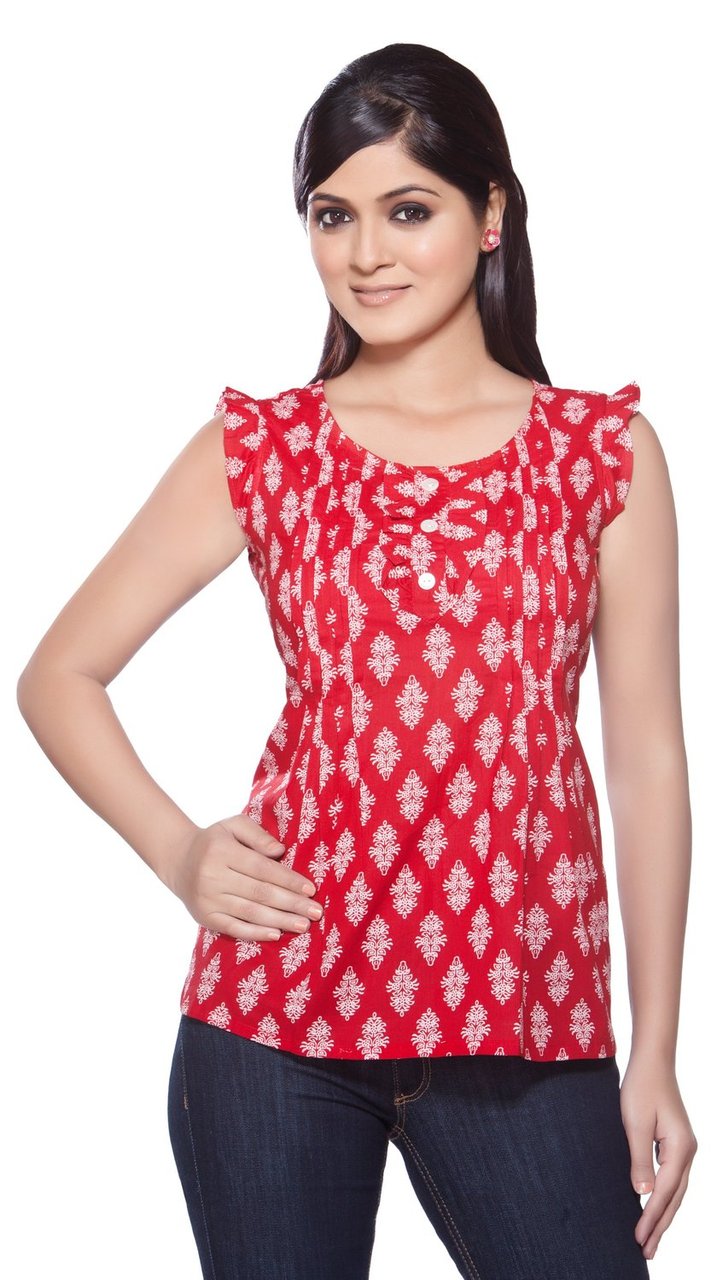 Akkriti Womens Indian Ethnic Kurta Tunic Printed with Buttons and Front Pleats ÌÎÌ_Ì´åÇÌÎÌ__ÌÎÌ_ÌÎ_ÌÎÌ_Ì´åÌÎÌ_ÌÎ_ÌÎÌ_Ì´å« Front