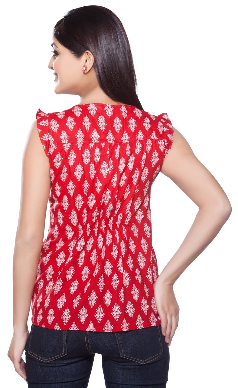 Akkriti Womens Indian Ethnic Kurta Tunic Printed with Buttons and Front Pleats ÌÎÌ_Ì´åÇÌÎÌ__ÌÎÌ_ÌÎ_ÌÎÌ_Ì´åÌÎÌ_ÌÎ_ÌÎÌ_Ì´å« Front