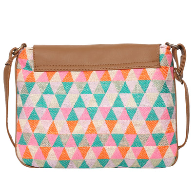 Women's Crossbody Multicolored Diamond Print w/Tassel