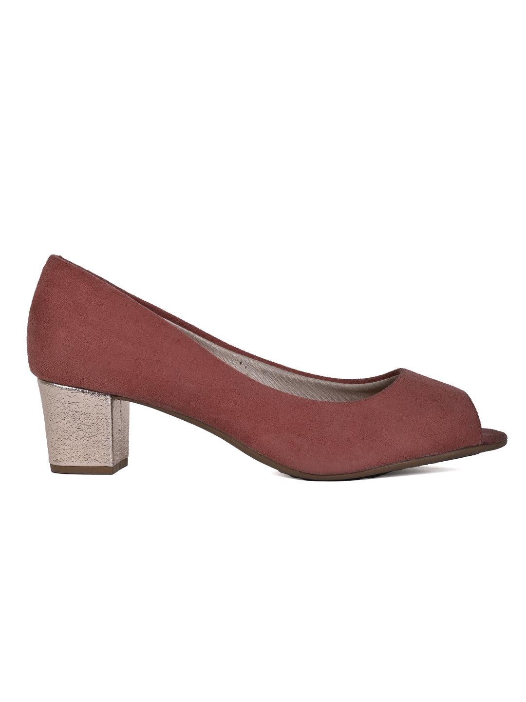 Jove Women's Peep Toe Pumps Maroon
