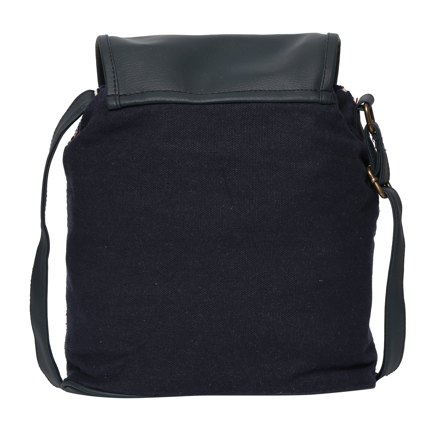 Women's Crossbody Navy Blue with Chenille Boho Print Bag