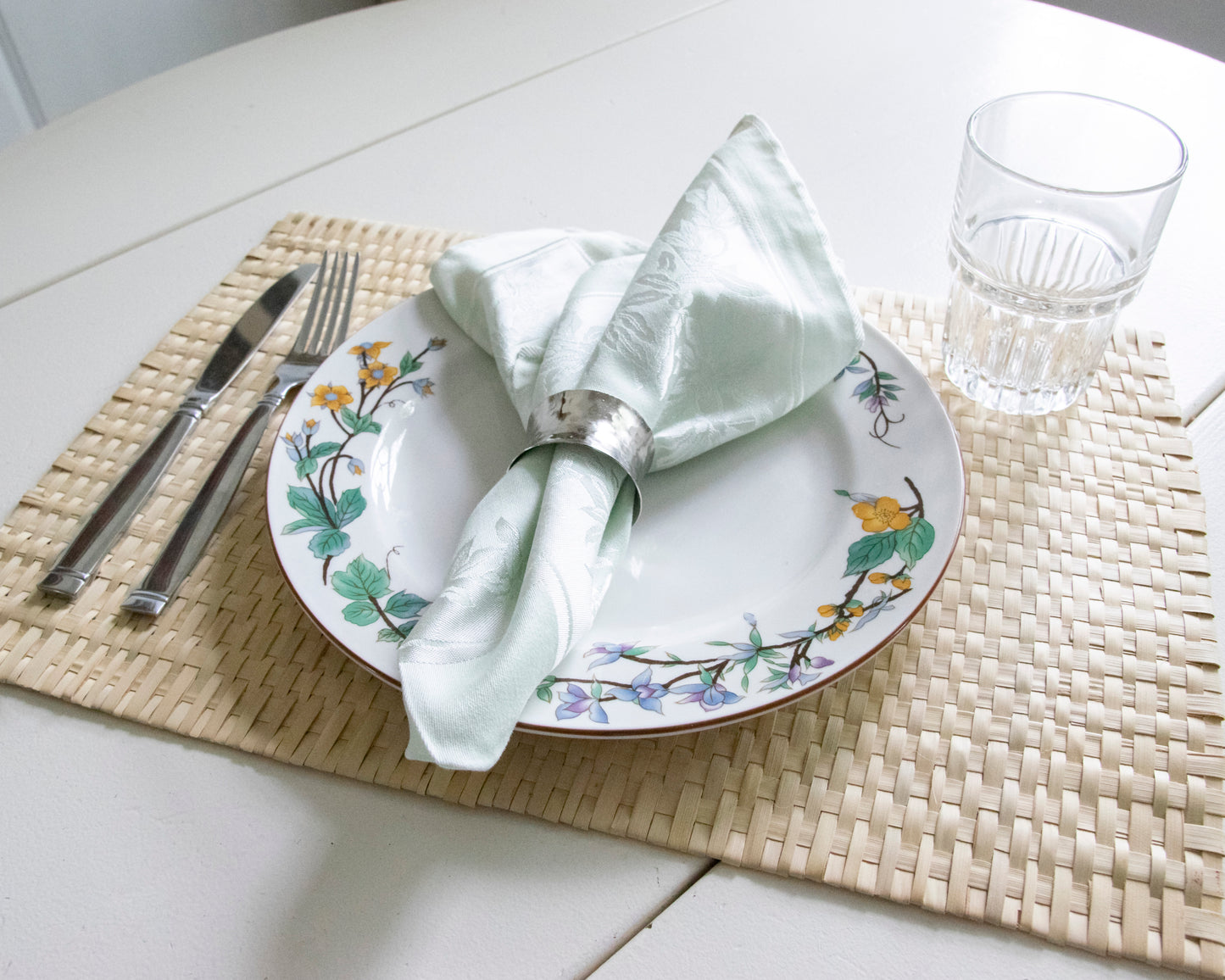 Handmade Solid Metal Hammered Napkin Rings for Dinners, Weddings, Banquets, and Special Occasions; Silver