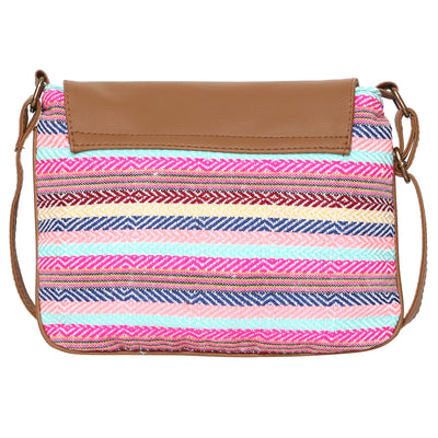 Women's Crossbody Multicolored Striped Print w/Tassel