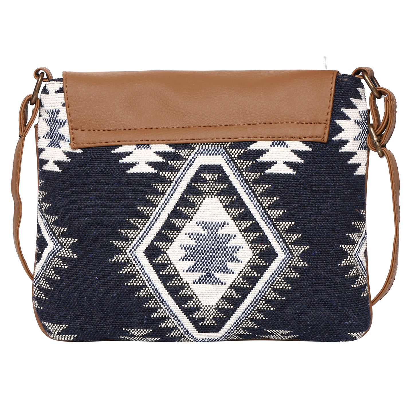 Women's Crossbody Black Aztec Print w/Tassel