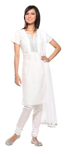 Trishaa Women's Salwaar Kameez Set With Embroidered Yoke - Front