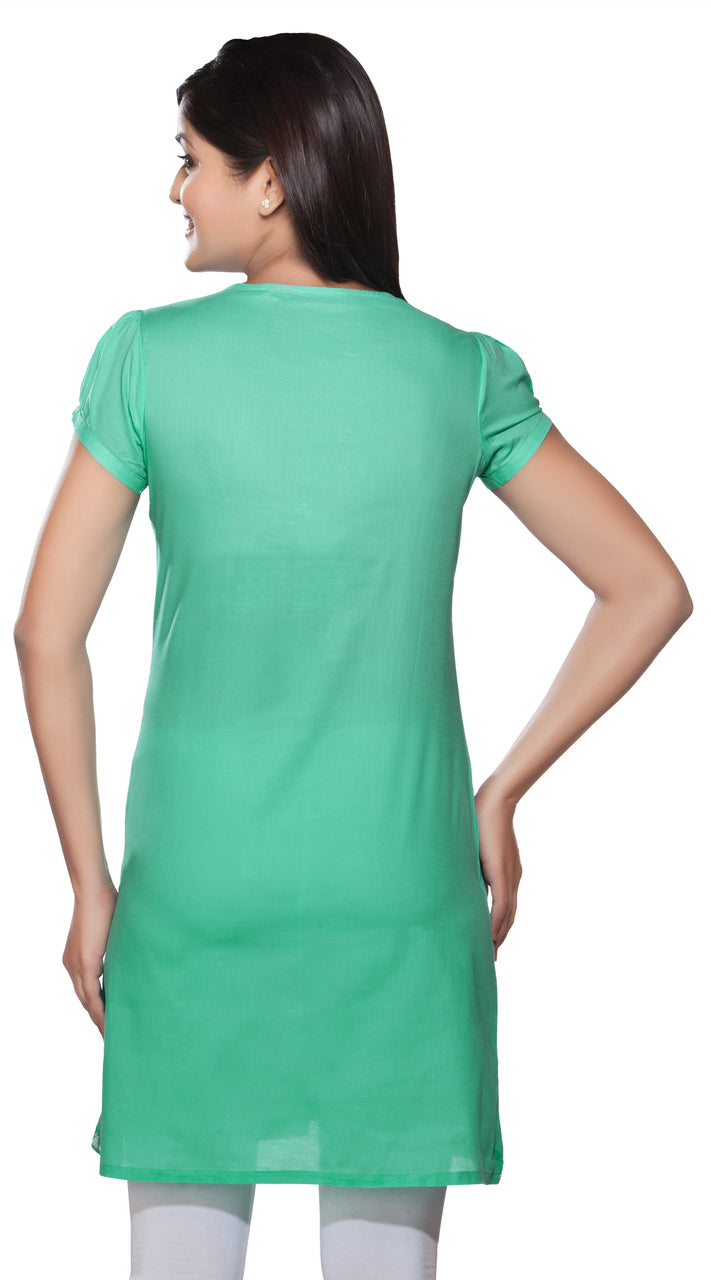 Rangmanch Women's Kurta Tunic - Round Neck ÌÎå«ÌÎ_ÌÎÌ_ÌÎåÌÎÌ_ÌÎå´ÌÎÌ_Ì´åÇÌÎÌ__Turquoise Back