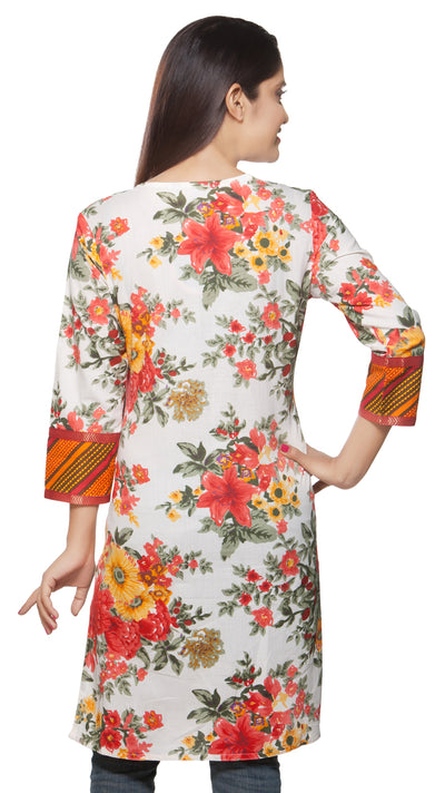 Rangmanch Women's Kurta Tunic - Floral Print & Pintucked ÌÎÌ_Ì´åÇÌÎÌ__ÌÎÌ_ÌÎ_ÌÎÌ_Ì´åÌÎÌ_ÌÎ_ÌÎÌ_Ì´å« Back