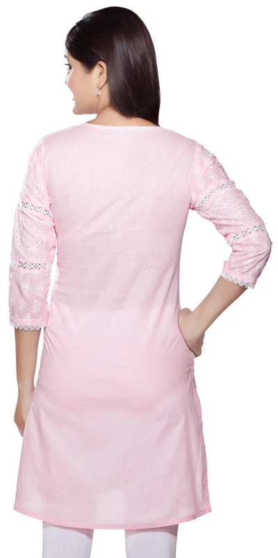 Rangmanch Women's Kurta Tunic - Lace & Sequins Work ÌÎÌ_Ì´åÇÌÎÌ__ÌÎÌ_ÌÎ_ÌÎÌ_Ì´åÌÎÌ_ÌÎ_ÌÎÌ_Ì´å« Pink Back