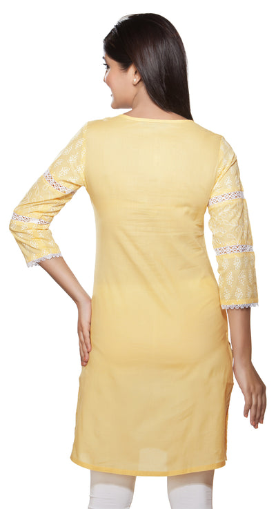 Rangmanch Women's Kurta Tunic - Lace & Sequins Work ÌÎÌ_Ì´åÇÌÎÌ__ÌÎÌ_ÌÎ_ÌÎÌ_Ì´åÌÎÌ_ÌÎ_ÌÎÌ_Ì´å« Yellow Back