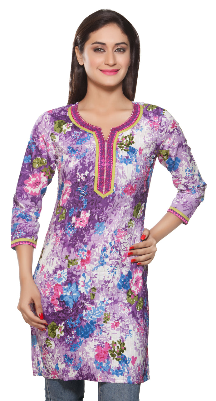 Rangmanch Women's Kurta Tunic - Pintucked - Front
