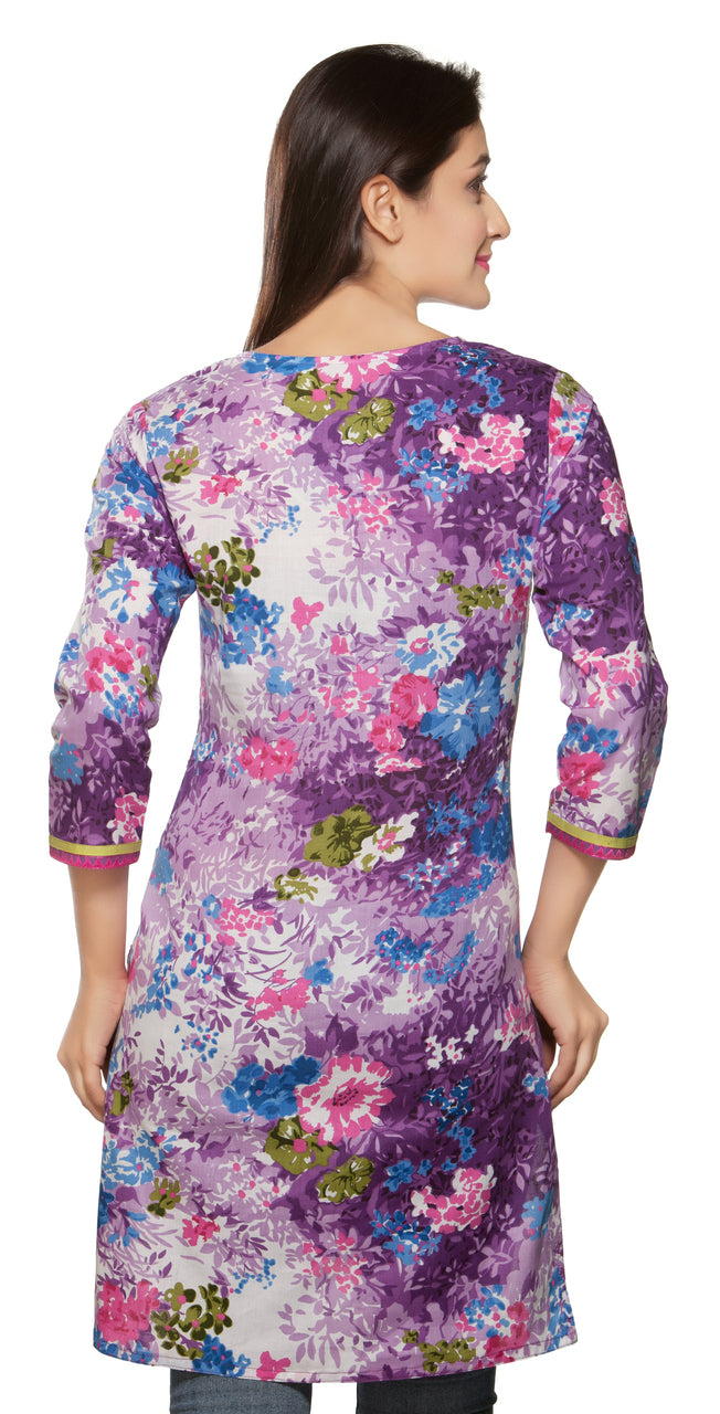 Rangmanch Women's Kurta Tunic - Pintucked - Back