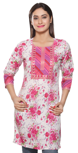 Rangmanch Women's Kurta Tunic- Pintucked & Lace Work ÌÎÌ_Ì´åÇÌÎÌ__ÌÎÌ_ÌÎ_ÌÎÌ_Ì´åÌÎÌ_ÌÎ_ÌÎÌ_Ì´å« Front