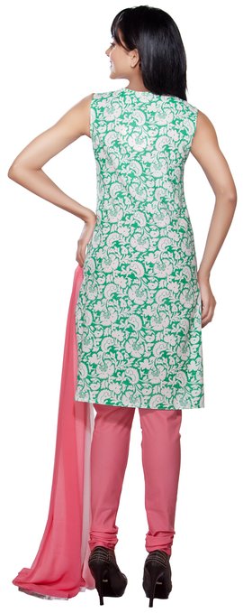Trishaa Women's Salwaar Kameez Set- All over Printed with Contrast Yoke ÛÒ Back