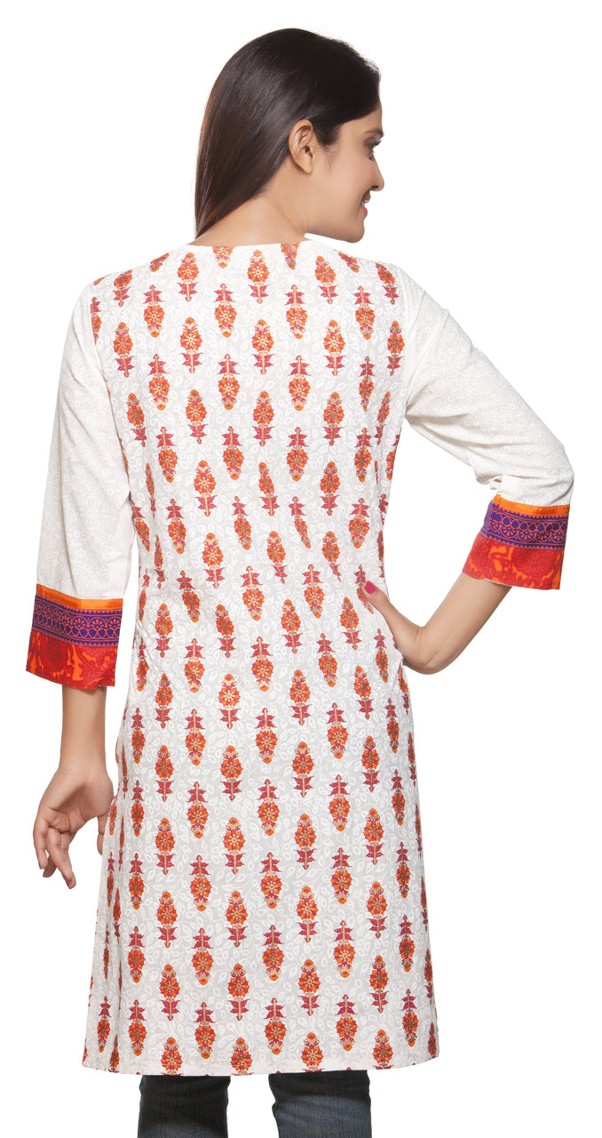 Rangmanch Women's Kurta Tunic - Floral Embroidered Neck Yoke ÌÎÌ_Ì´åÇÌÎÌ__ÌÎÌ_ÌÎ_ÌÎÌ_Ì´åÌÎÌ_ÌÎ_ÌÎÌ_Ì´å« Back