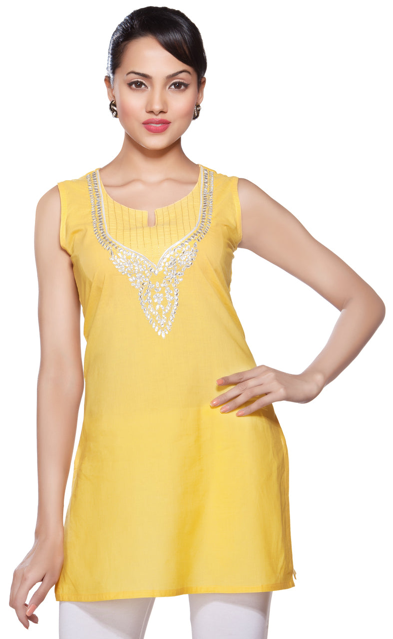 Rangmanch Women's Kurta Tunic- Neckline Print & Sleeveless ÌÎå«ÌÎ_ÌÎÌ_ÌÎåÌÎÌ_ÌÎå´ Front