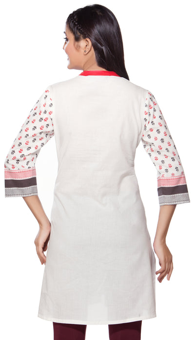Rangmanch Women's Kurta Tunic- Printed Sleeves & Contrast Yoke ÌÎÌ_Ì´åÇÌÎÌ__ÌÎÌ_ÌÎ_ÌÎÌ_Ì´åÌÎÌ_ÌÎ_ÌÎÌ_Ì´å« Back